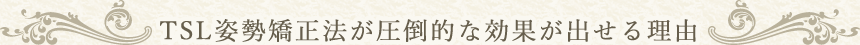 TSL姿勢矯正法が圧倒的な効果が出せる理由